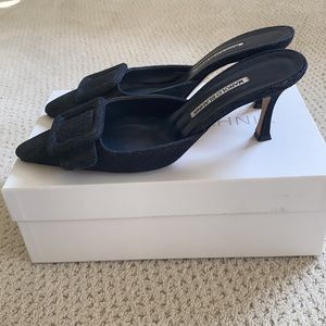 Manolo Blahnik Maysale Jean 70mm mule